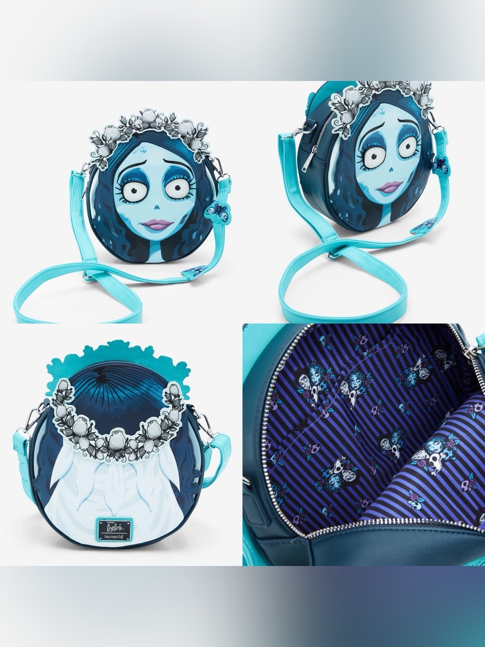 NWOT Loungefly Corpse Bride Emily Glow-in-the-Dark Crossbody Bag